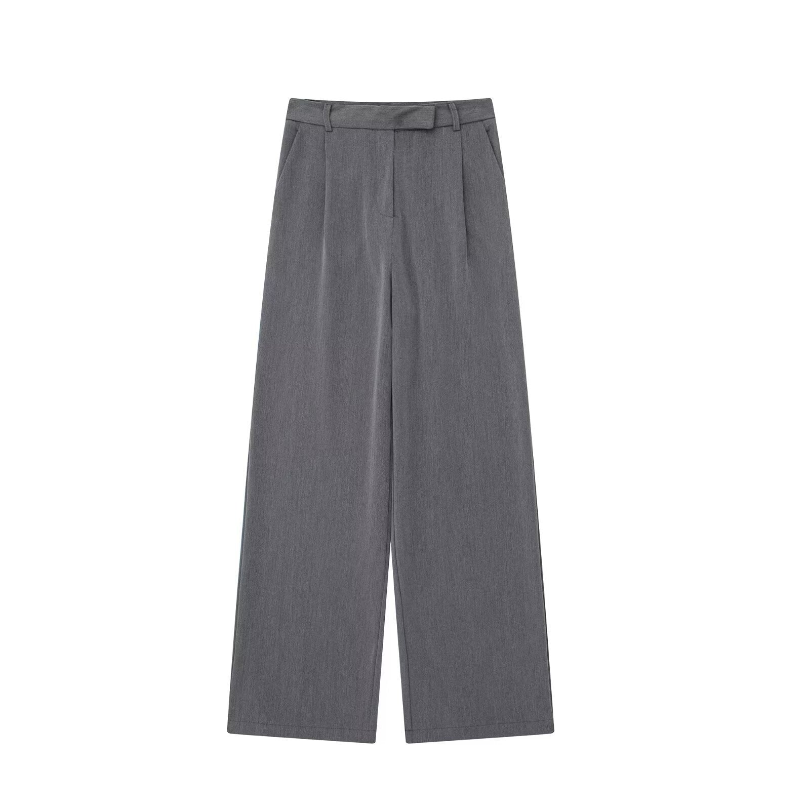 Dames brede, op maat gemaakte formele broek - stijlvolle hoge taille pantalon voor kantoor en casual gelegenheden