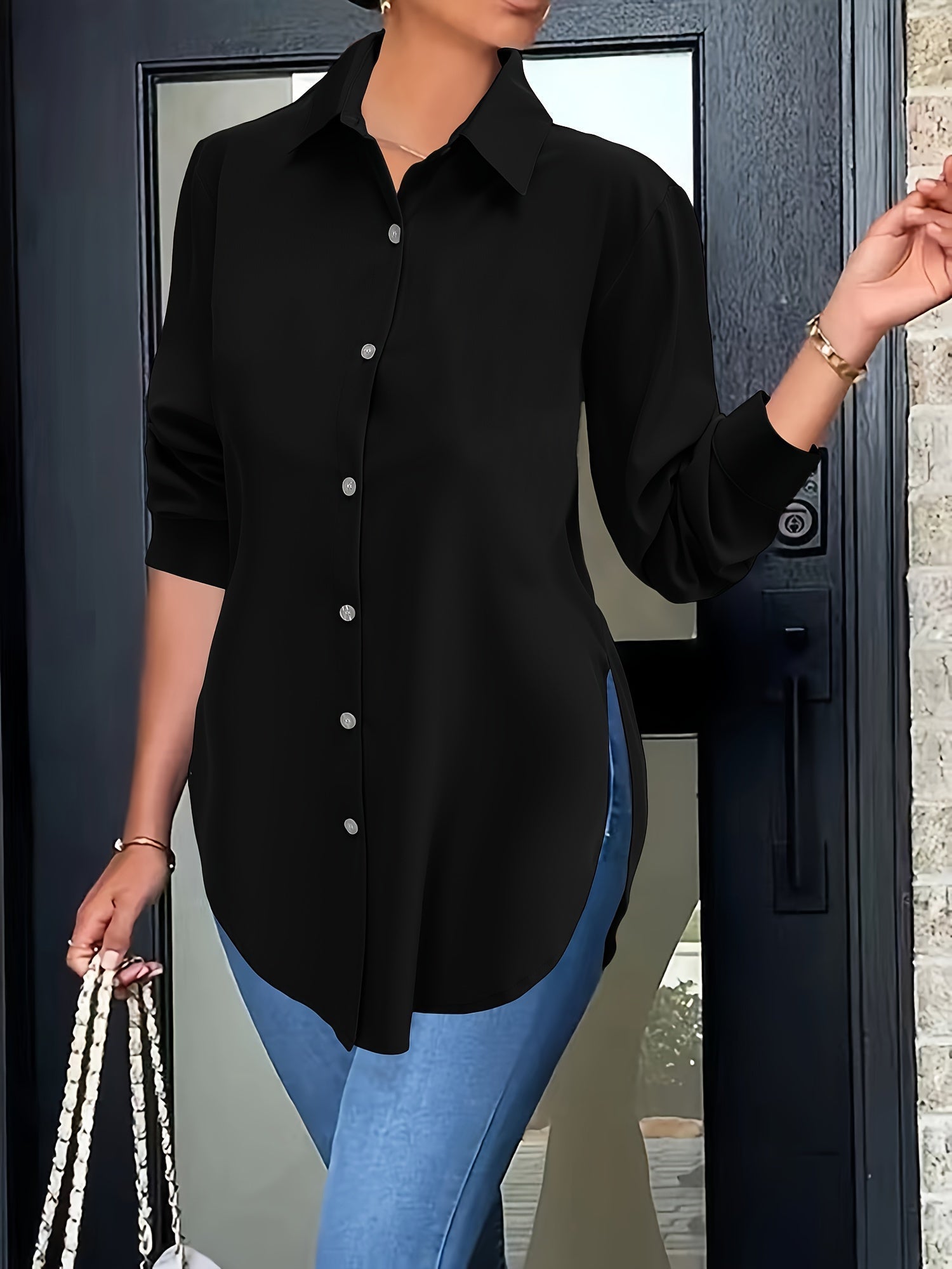Dames casual blouse - verfijnde button-up top voor dagelijkse elegantie