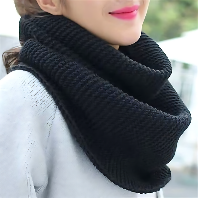 Gebreide infinity sjaal - warme dames winteraccessoire - Bakkermode.nl
