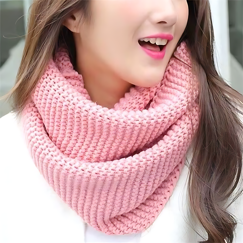Gebreide infinity sjaal - warme dames winteraccessoire - Bakkermode.nl