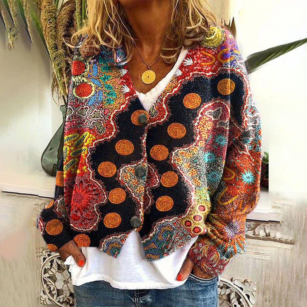 Levendige gebreide cardigan - oversized dames trui
