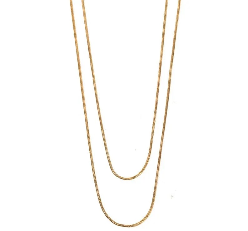Chique u-vormige titanium staal ketting - gelaagde gouden ketting voor dames