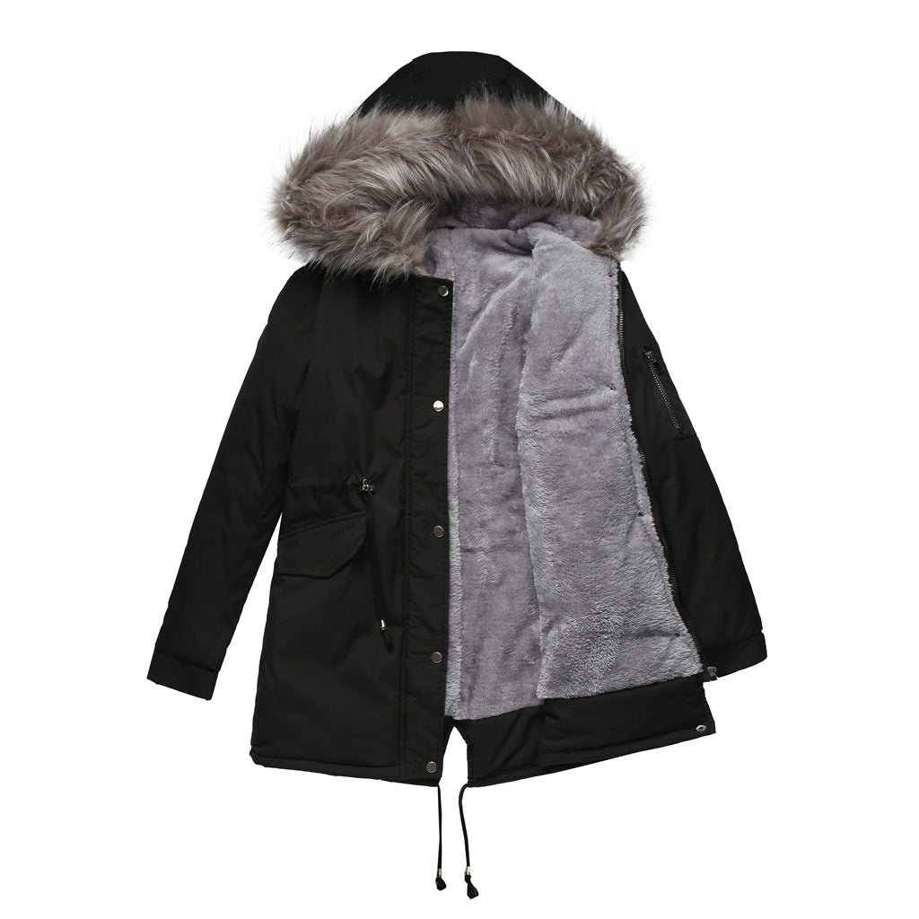 Parka met capuchon en nepfur - warme dames winterjas