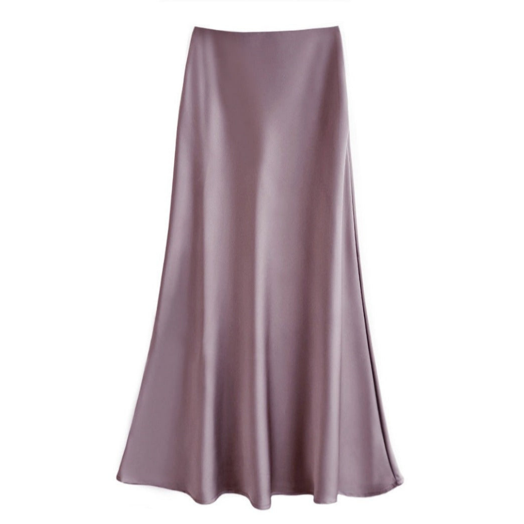 Dames satin maxi rok - elegante a-lijn stijl voor luxe avonden