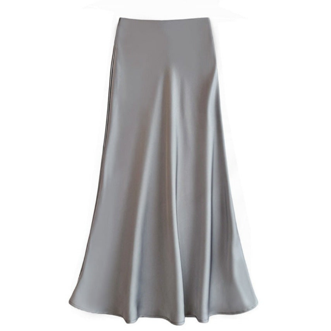 Dames satin maxi rok - elegante a-lijn stijl voor luxe avonden
