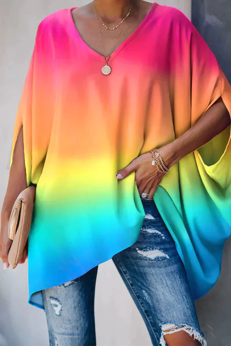 Dames losse tuniek blouse met v-hals - lichtgewicht voor casual zomerse outfits