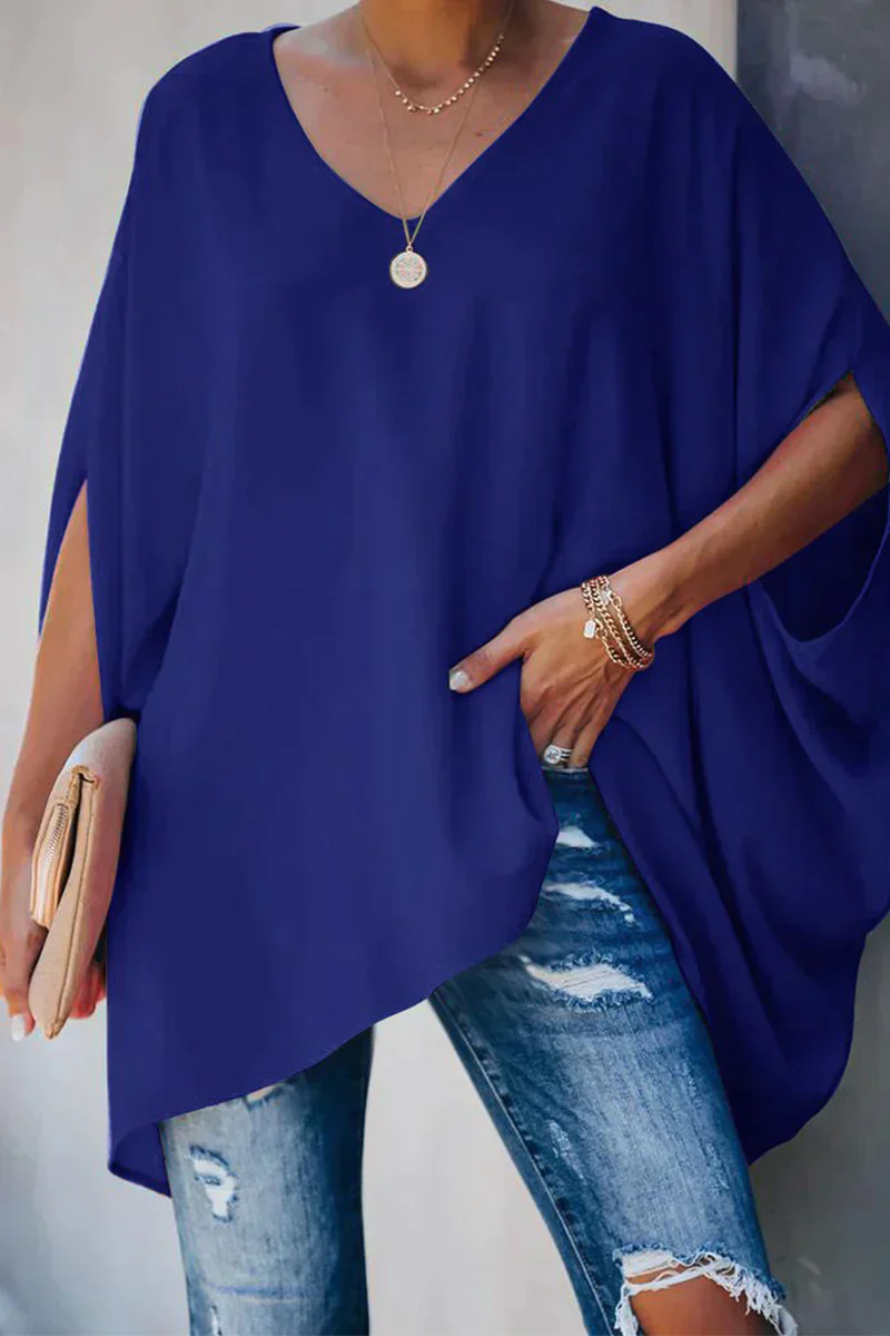 Dames losse tuniek blouse met v-hals - lichtgewicht voor casual zomerse outfits