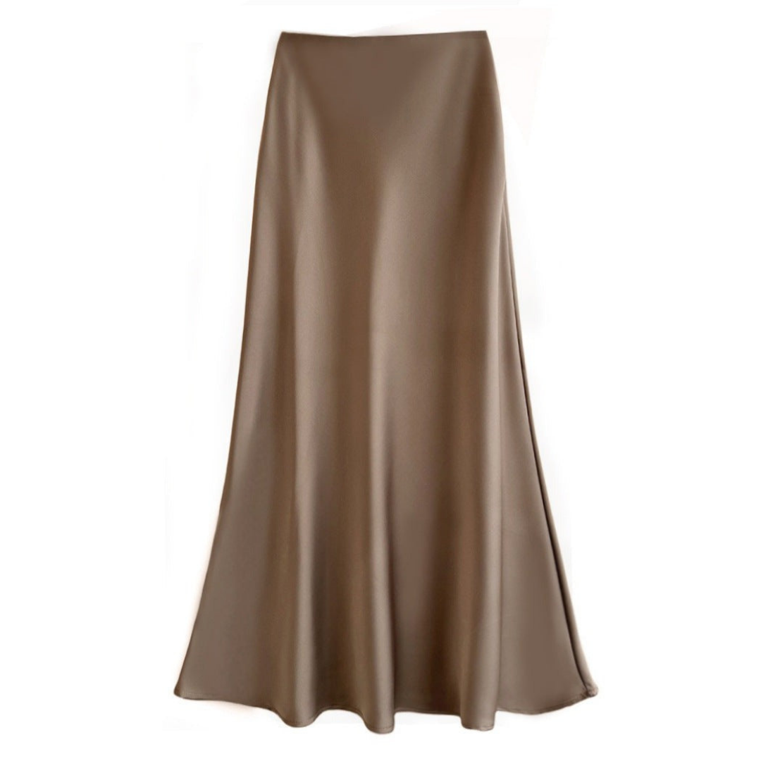 Dames satin maxi rok - elegante a-lijn stijl voor luxe avonden