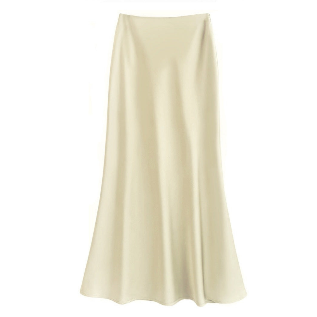 Dames satin maxi rok - elegante a-lijn stijl voor luxe avonden