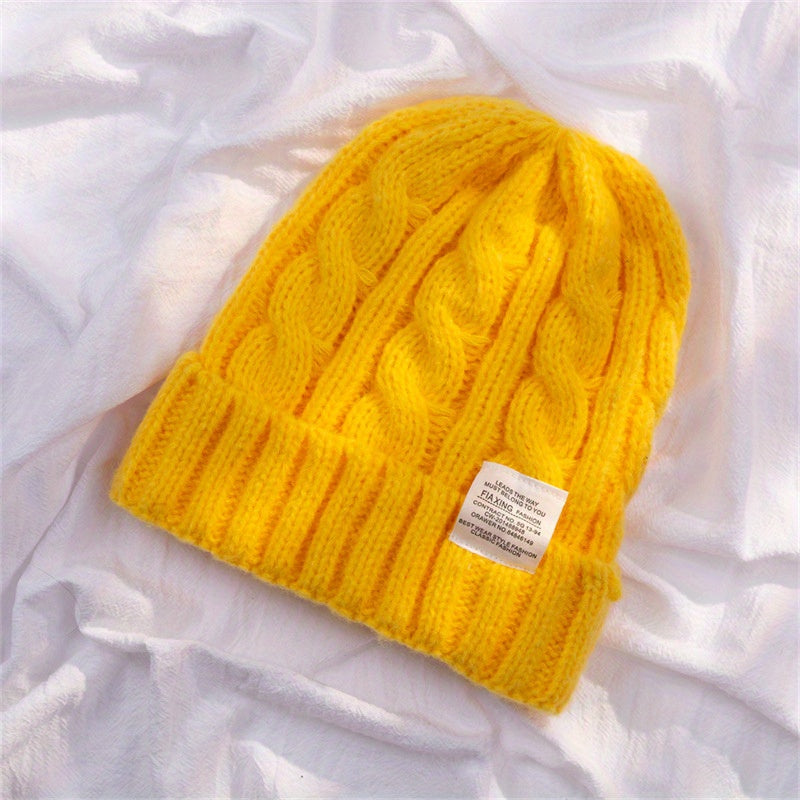 Gebreide beanie - warme kabelgebreide dames wintermuts - Bakkermode.nl