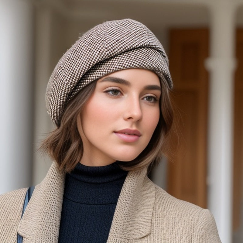 Dames baret - stijlvolle warme retro hoofddeksel