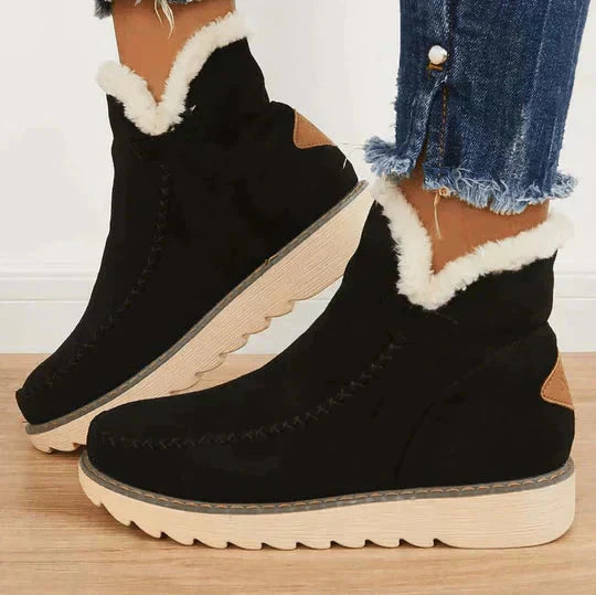 Dames enkellaarsjes - warme faux fur gevoerde boots met antislipzool