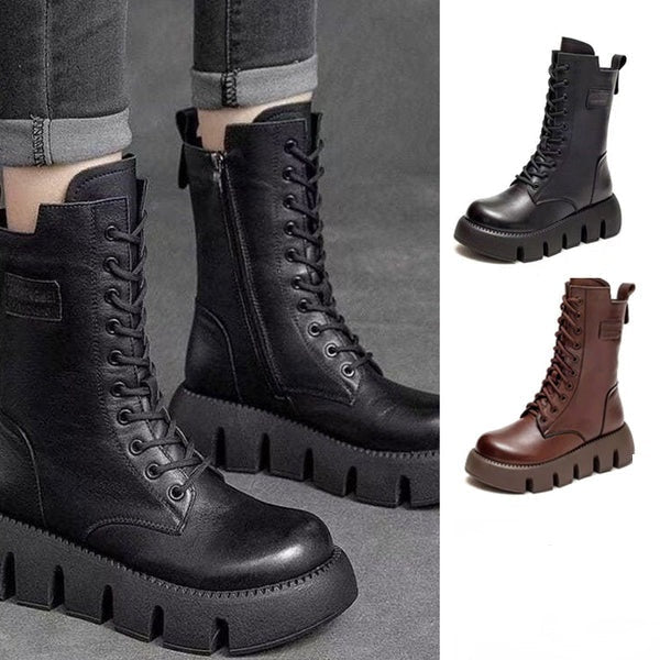 Veter combat boots - dameslaarzen met chunky zool - Bakkermode.nl