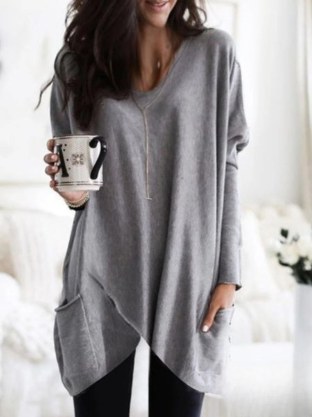 Ontspannen oversized dames sweatshirt - trendy pullover - Bakkermode.nl