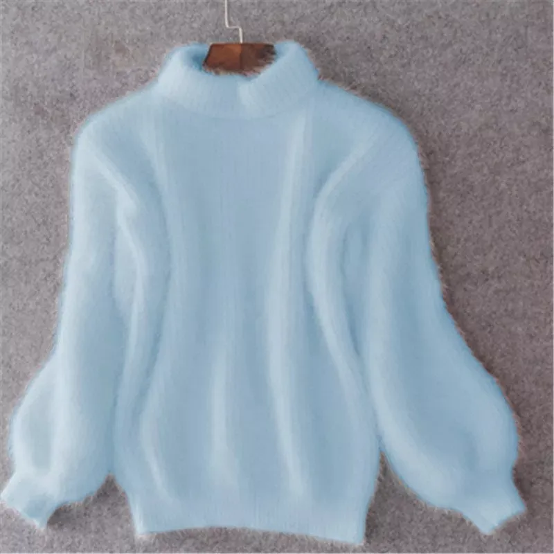 Dames gezellige fluffy trui - moderne relaxte pasvorm vintage-stijl pullover - Bakkermode.nl