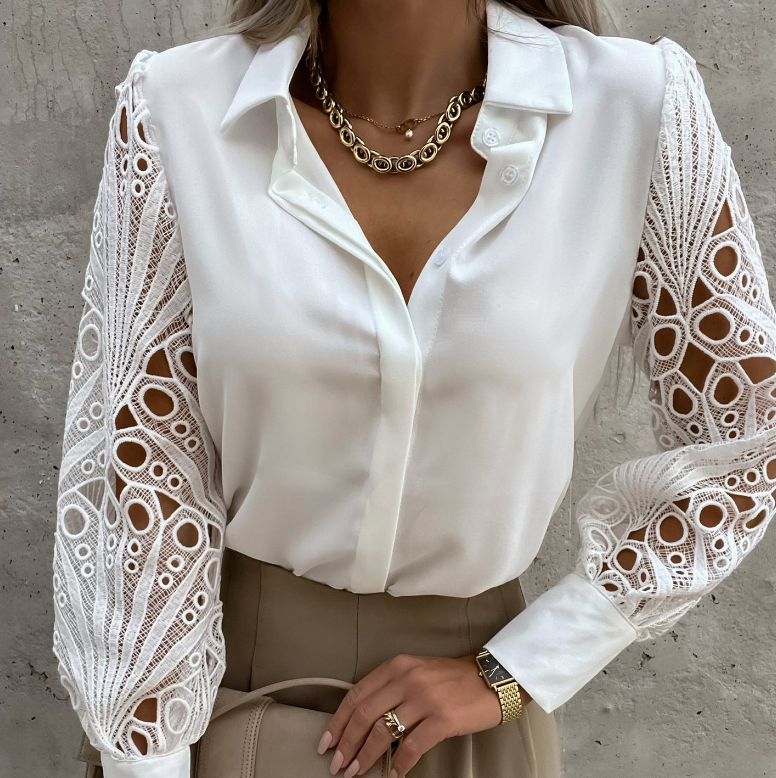Damesblouse met unieke mouwdesign - elegante en lichte top voor kantoor & casual