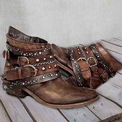 Enkellaarsjes - vintage dames western stijl schoeisel