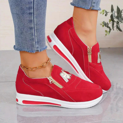 Instap sneakers - dames casual schoeisel met trendy ritsdetail