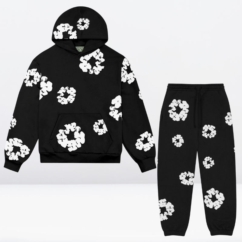 2-delige vrouwenhoodie loungewear set met bloemenprint - trendy katoenen ensemble voor casual gebruik