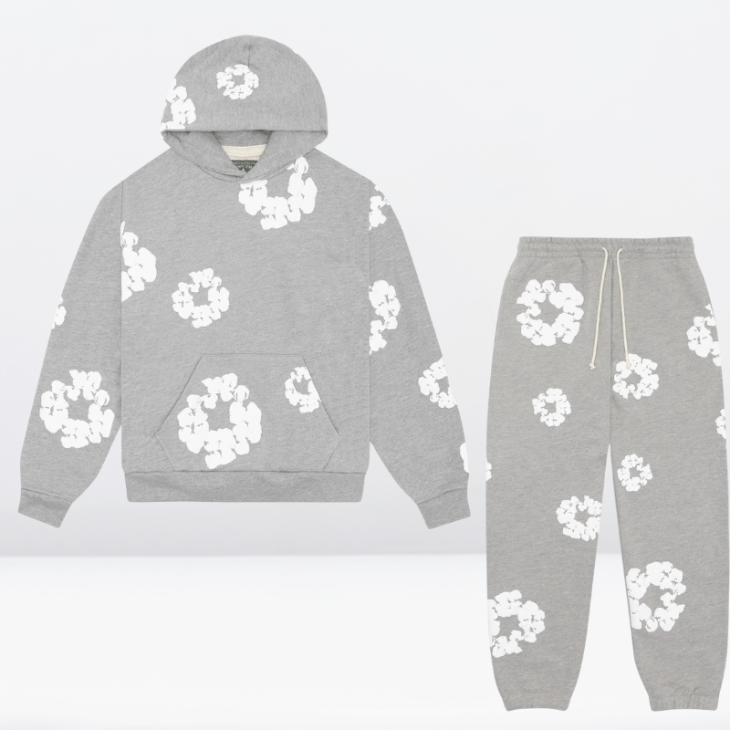 2-delige vrouwenhoodie loungewear set met bloemenprint - trendy katoenen ensemble voor casual gebruik