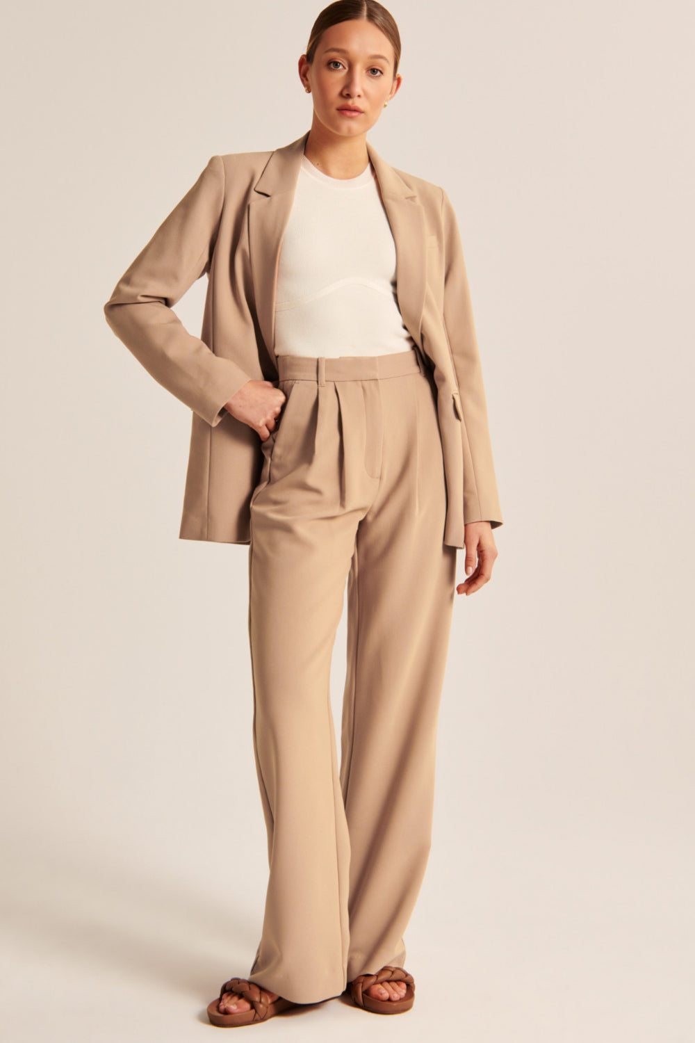 2-delige dames tailored suit blazer en broek set - stijlvolle kantooroutfit