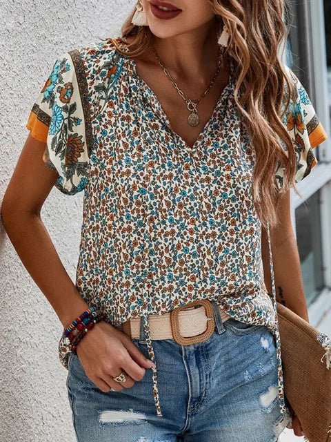 Damesblouse met bloemenprint - lichte, relaxte top voor de zomer