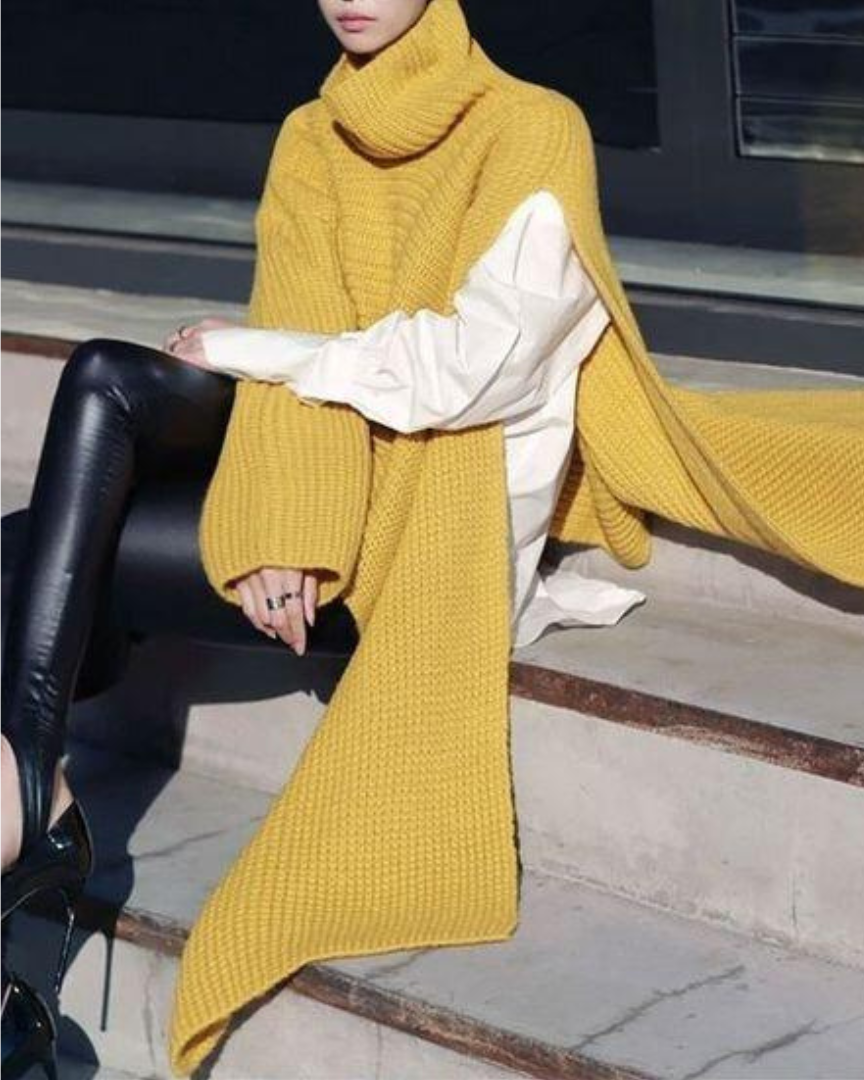 Gehaakte poncho - stijlvolle oversized sweater voor dames