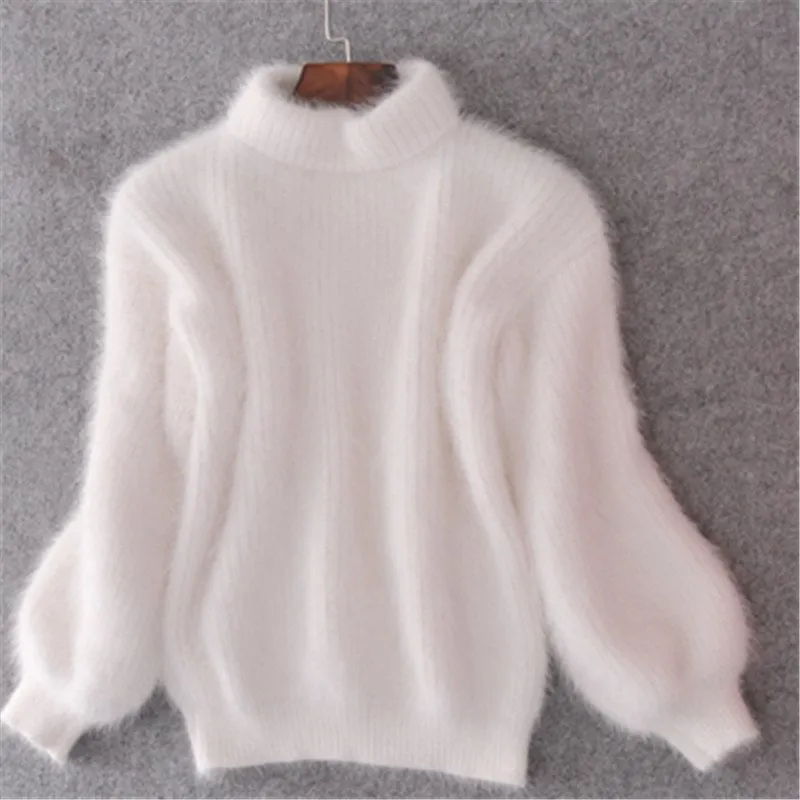 Dames gezellige fluffy trui - moderne relaxte pasvorm vintage-stijl pullover - Bakkermode.nl