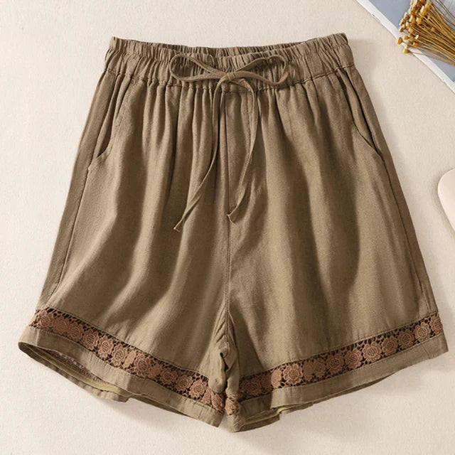 Dames linnen blend shorts - stijlvolle en relaxte zomerlook