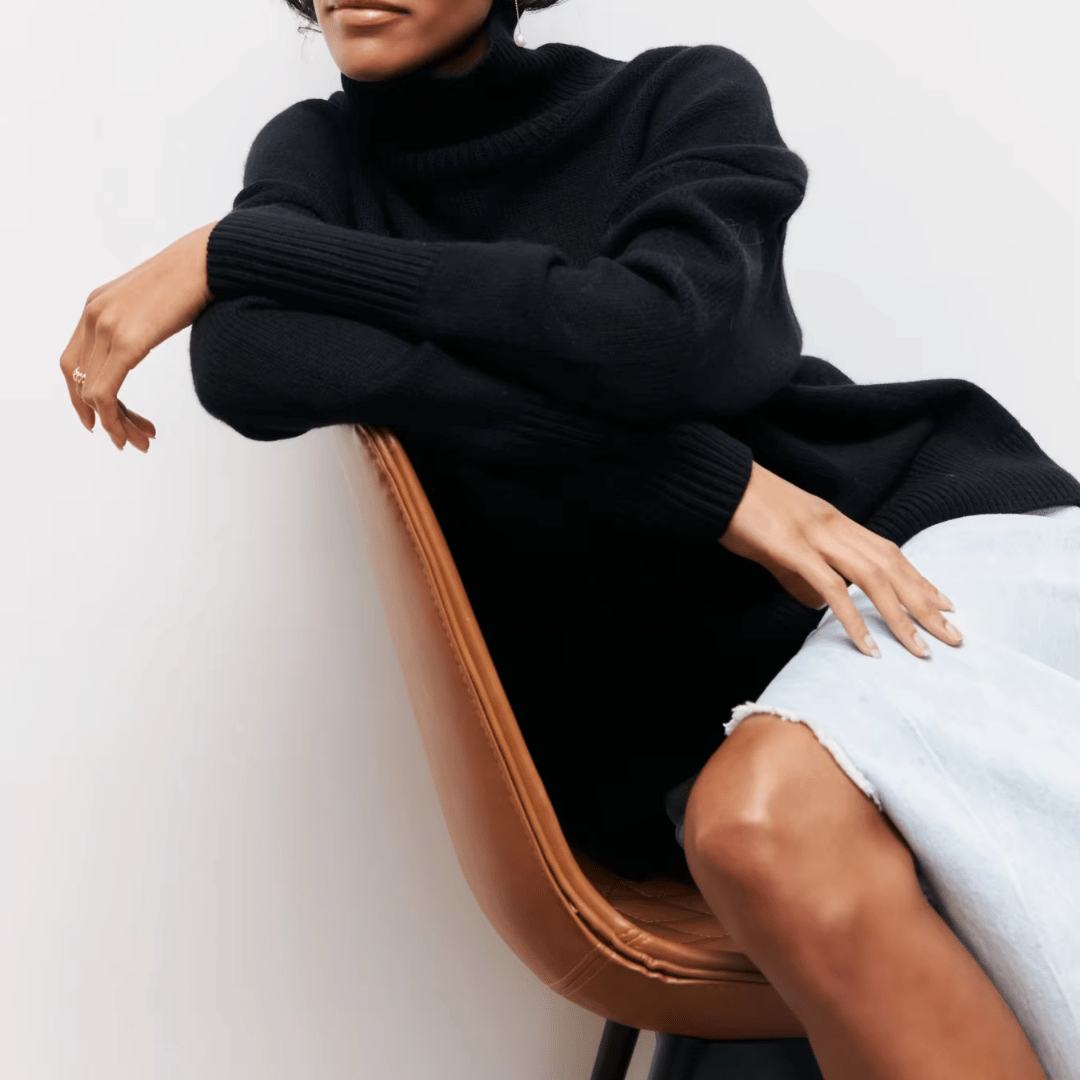 Vrouwen oversized turtleneck trui van luxe breiwerk - voor casual lagen in de herfst & winter