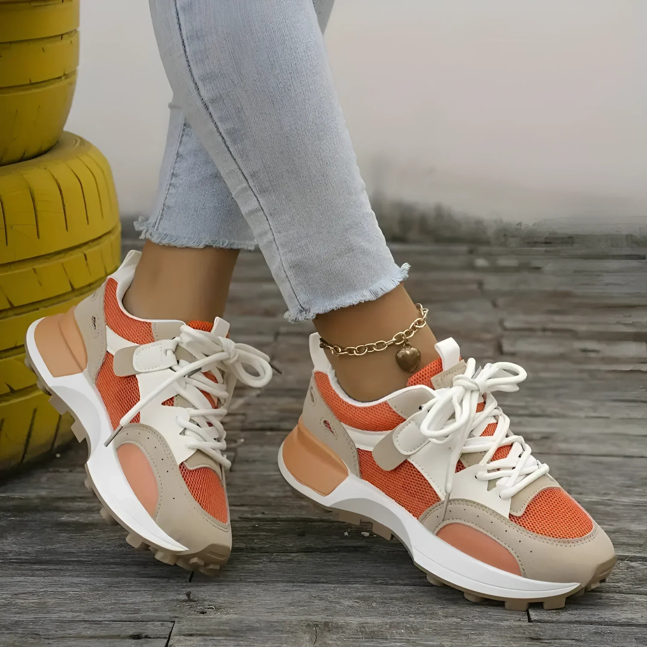 Dames gezellige antislip enkel sneakers - trendy sportieve schoenen