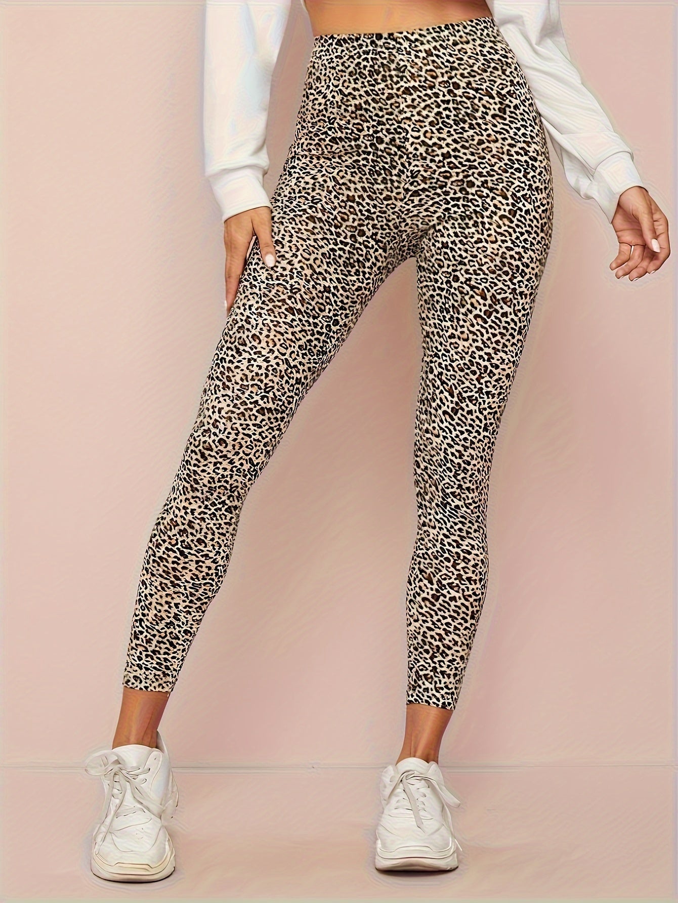 Hoge taille luipaardprint leggings - dames sporttights in diverse kleuren