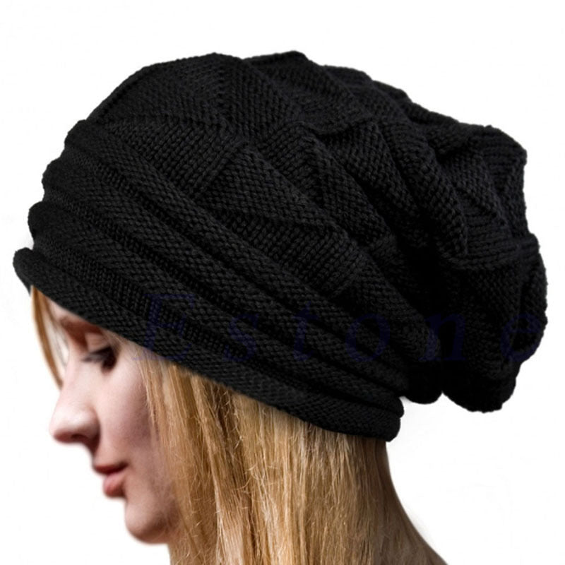 Gebreide slouch beanie - trendy winterhoed voor dames