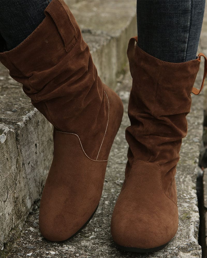 Ontspannen slouch enkellaarsjes - stijlvolle dames suède boots