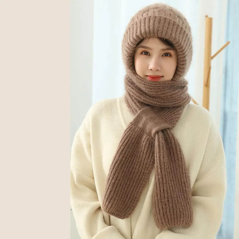2-delige gebreide muts en sjaal set - trendy winteraccessoire voor dames