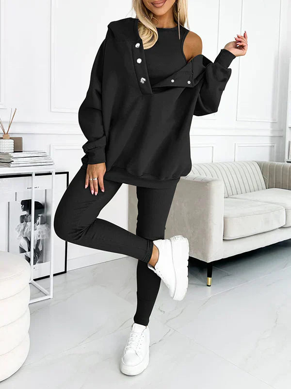 3-delige lounge set - trendy dames athleisure outfit