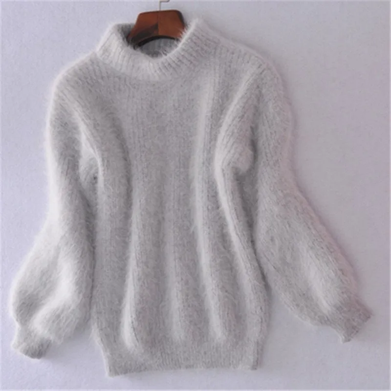 Dames gezellige fluffy trui - moderne relaxte pasvorm vintage-stijl pullover - Bakkermode.nl