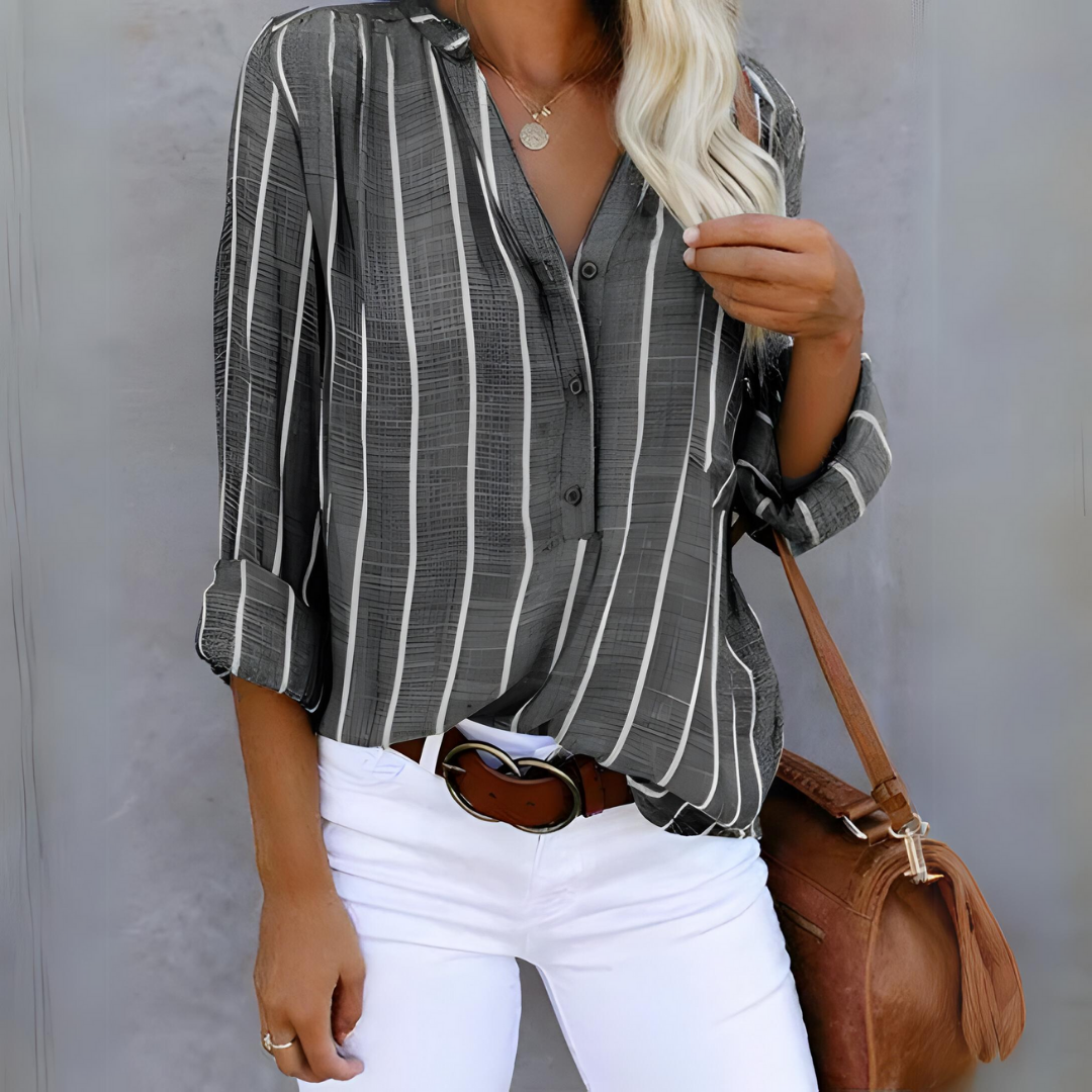 Dames casual blouse - lichtgewicht gestreept top voor elke dag