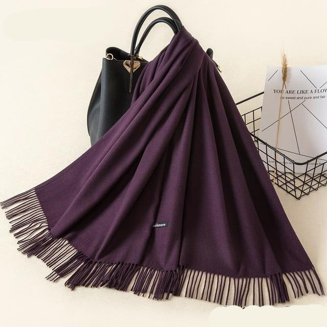 Kasjmieren winterash shawl - luxe dameswrap - Bakkermode.nl