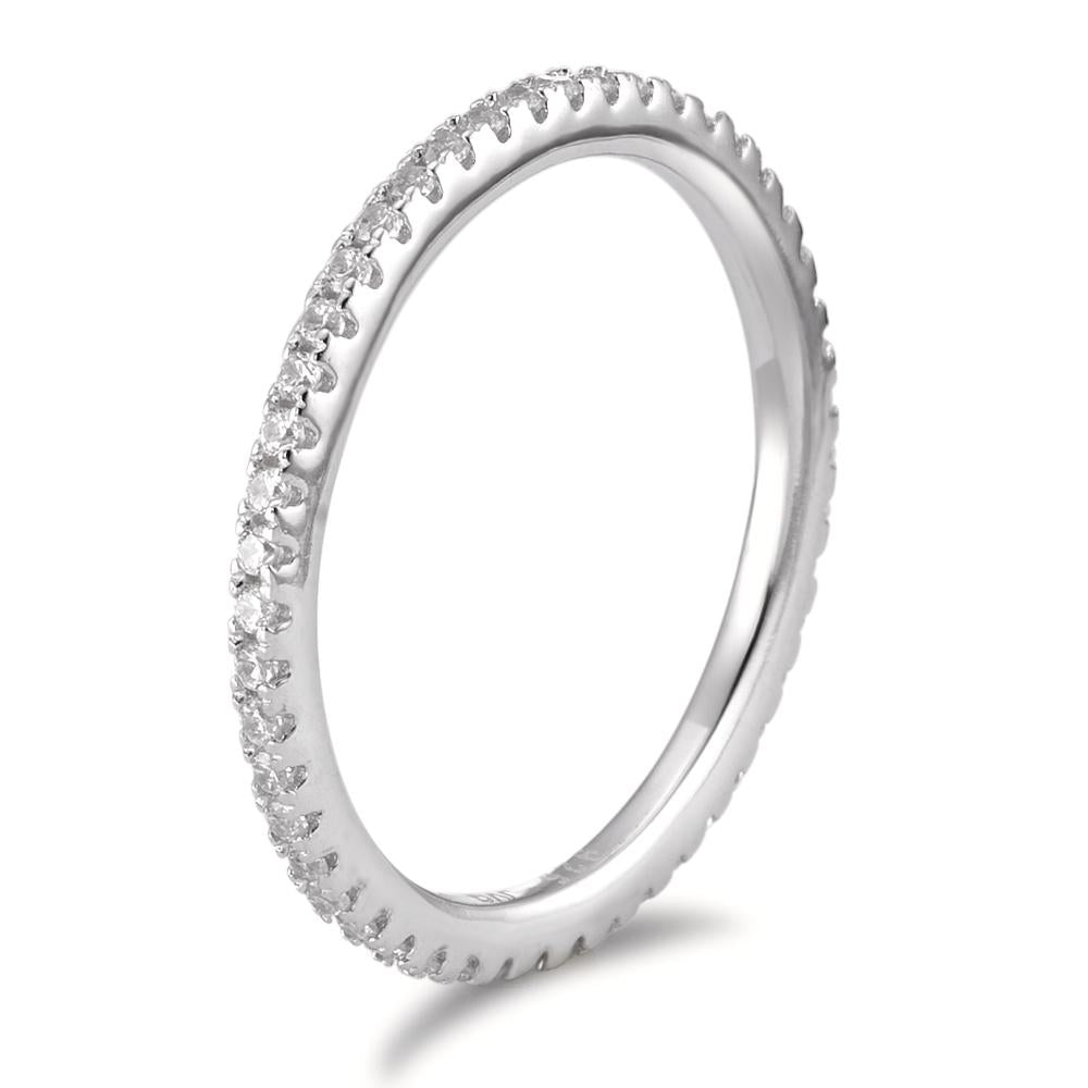 Diamanten trouwring - elegante zilveren eeuwigdurende band voor dames