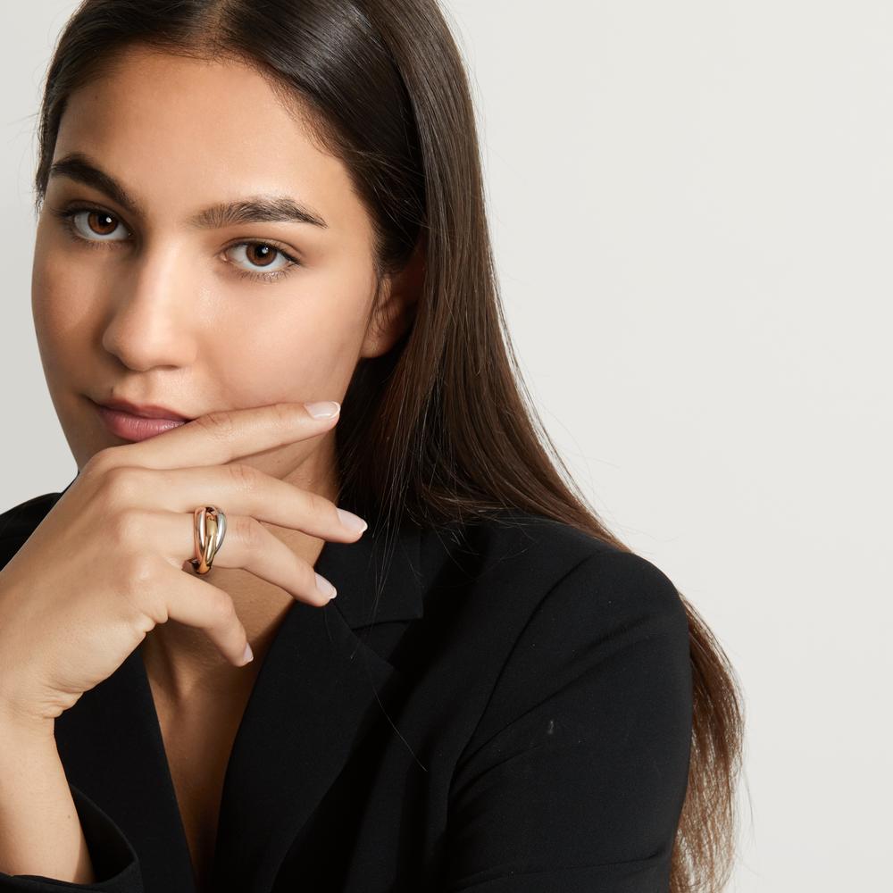 3-delige tricolour ringenset - verfijnde damesringen