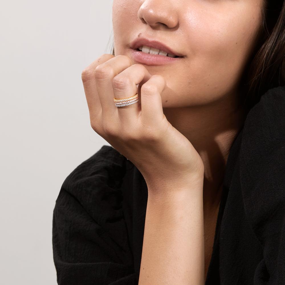 Eternity ring - rhodium-plated zilveren damesring met zirconia