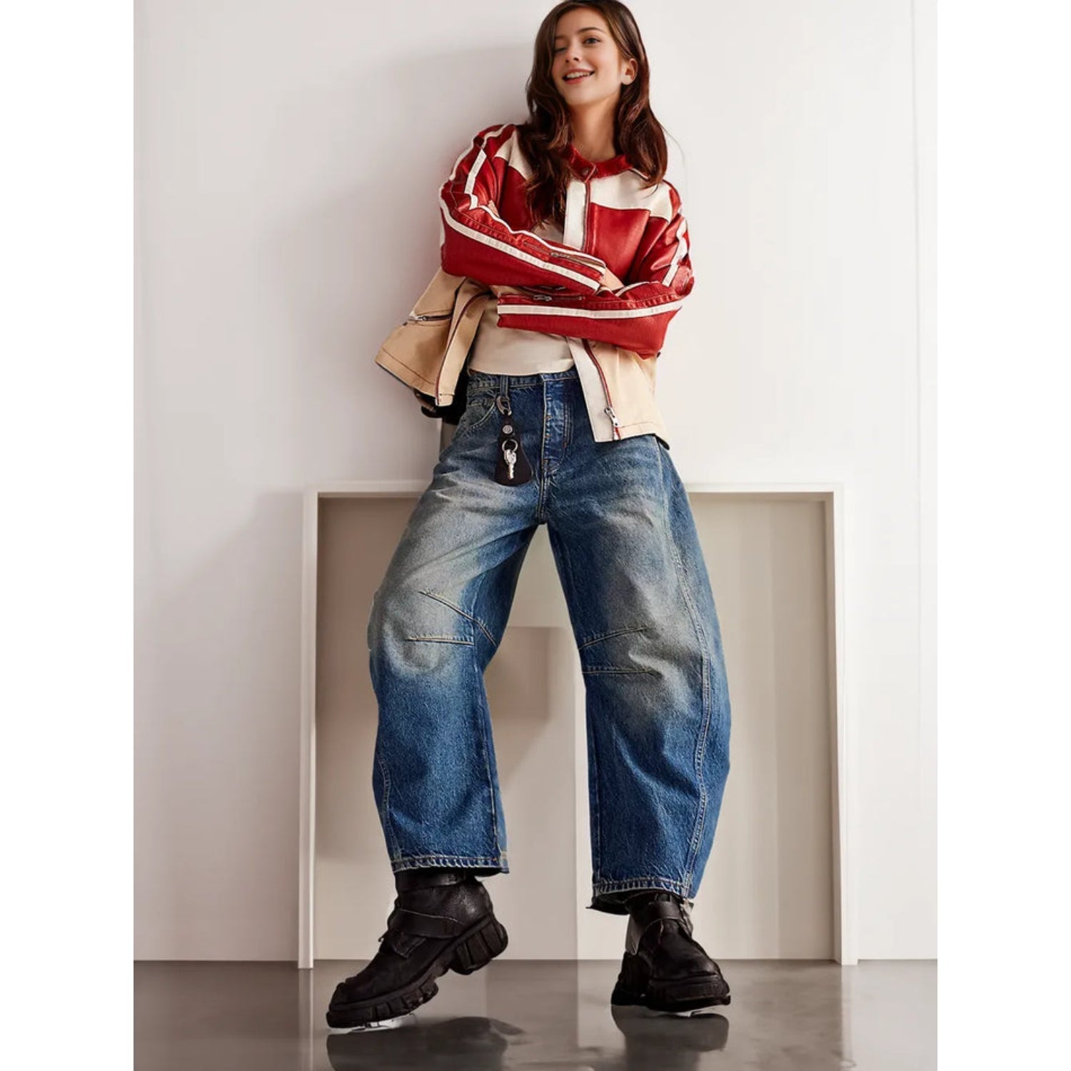 Brede pijpen denim jeans - casual stijlvol voor dames