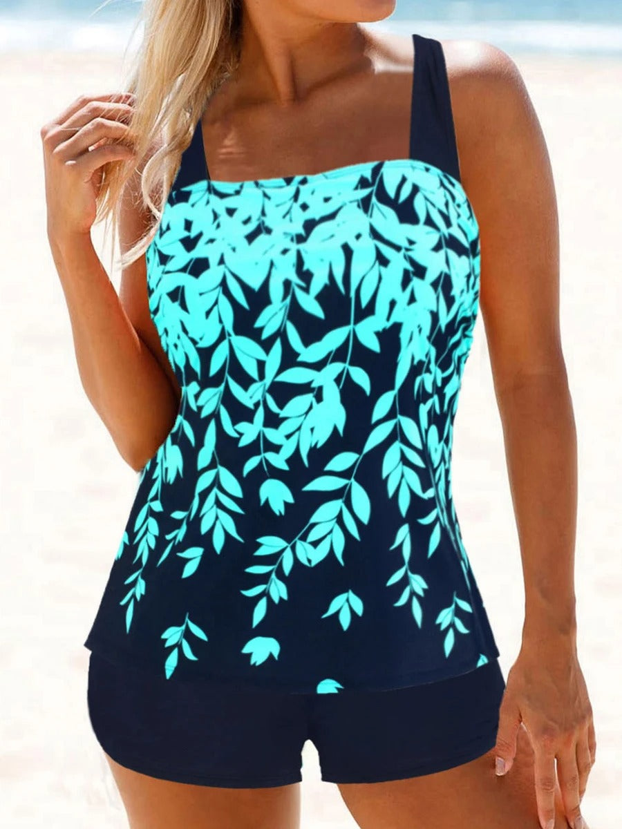 2-delige dames tankini set met bloemenprint - trendy strandmode voor de zomer