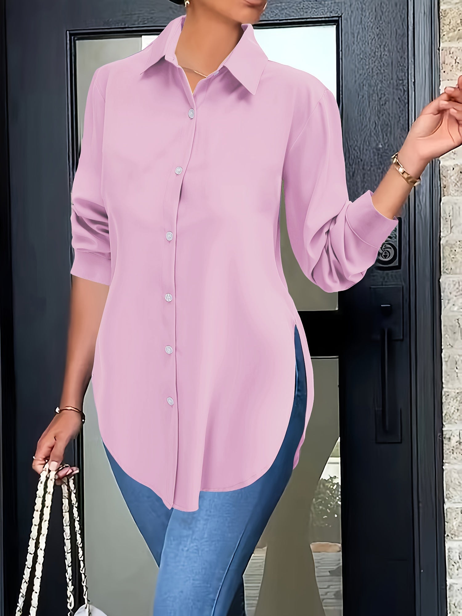 Dames casual blouse - verfijnde button-up top voor dagelijkse elegantie