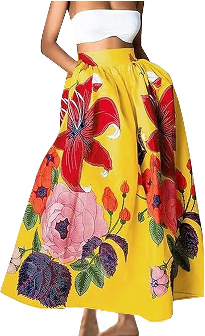 Dames maxi rok met bloemenprint - elegante zomeroutfit voor casual en formele gelegenheden