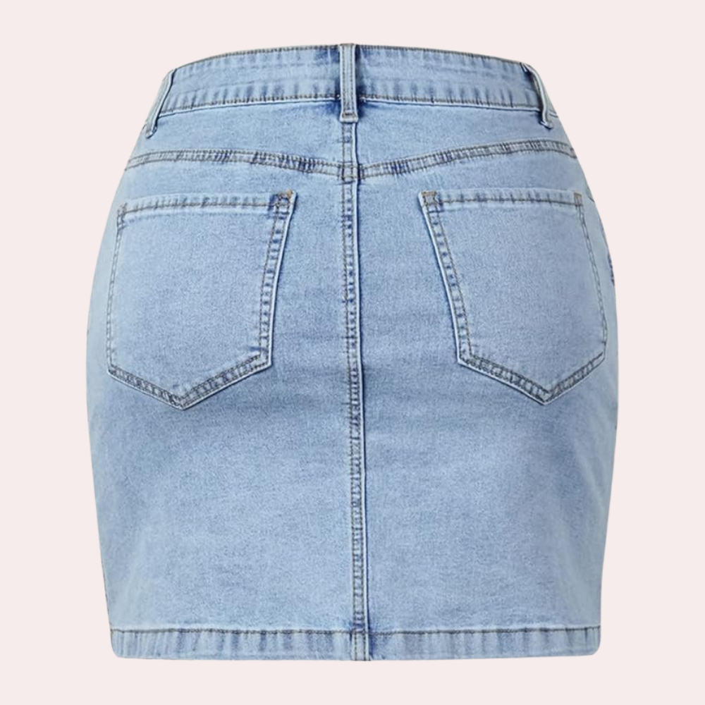 Denim rok - klassieke blauwe minirok voor dames