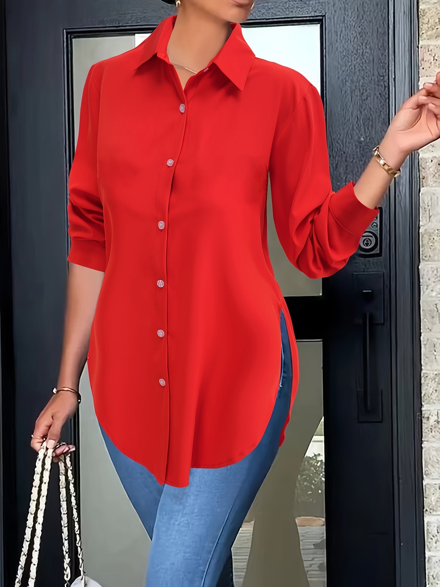 Dames casual blouse - verfijnde button-up top voor dagelijkse elegantie
