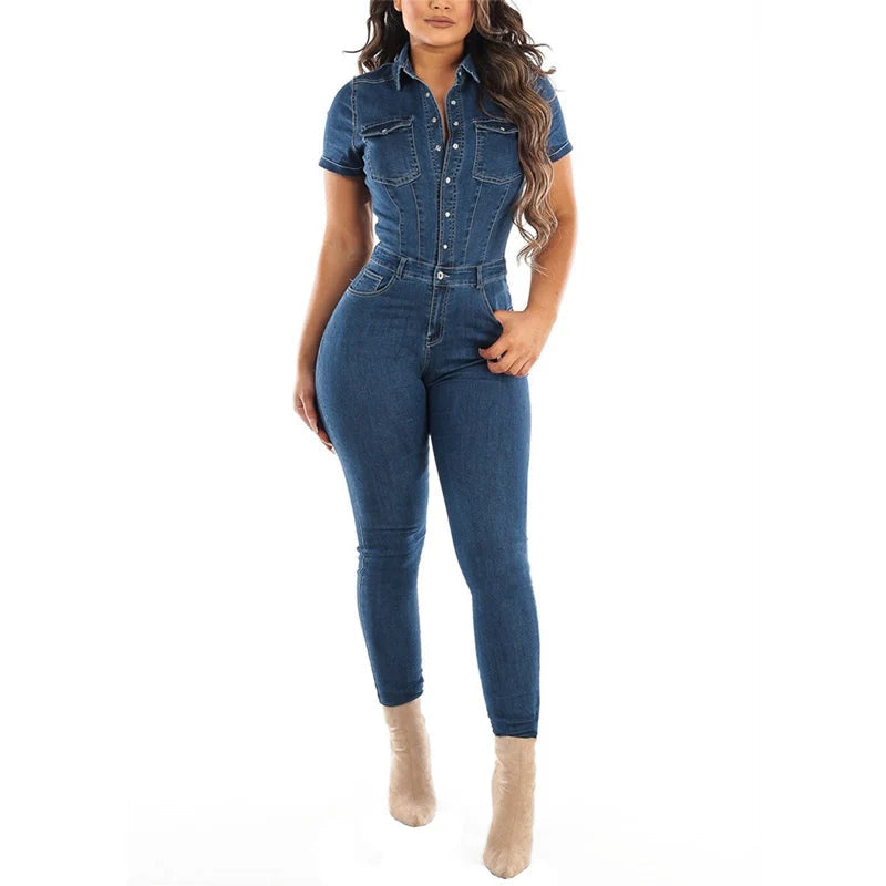 Denim jumpsuit - trendy blauwe dames overall