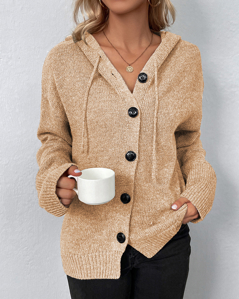 Dames cardigan - oversized gebreide hoodie - Bakkermode.nl